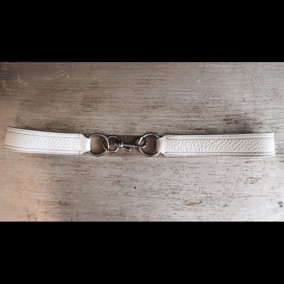 Miu Miu Cream Leather Belt - Picture 1 of 4